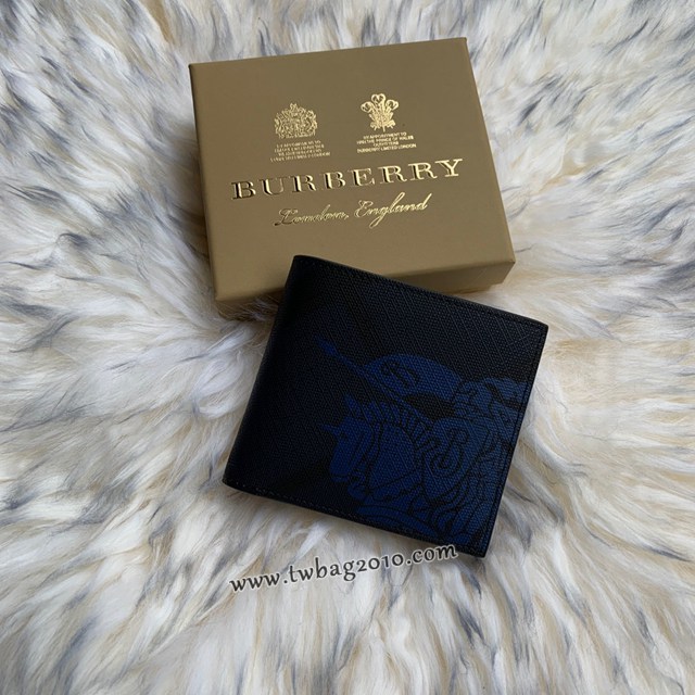 Burberry專門店新款短夾錢包格紋馬術騎士圖案短款西裝夾 巴寶莉男士短夾 yxb1084